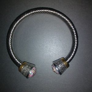 Flexible Stainless Steel Swarovski Crystal bangle